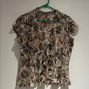 Paisley Print Tie Front Top